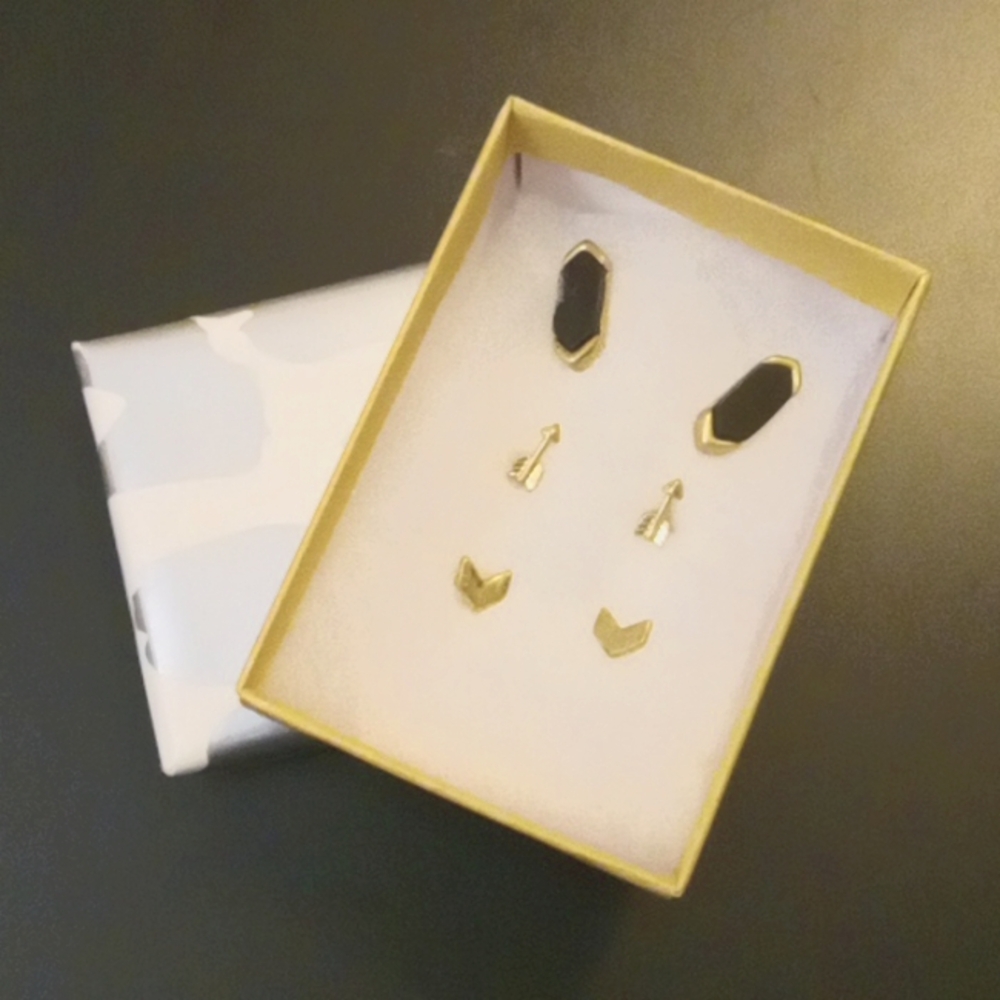 ASOS SET OF 3 PAIRS FASHION GOLD TONE EARRINGS STUDS JEWELRY